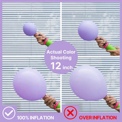 PartyWoo lavender balloons 10-inch pack versatile for mixed-size decor.