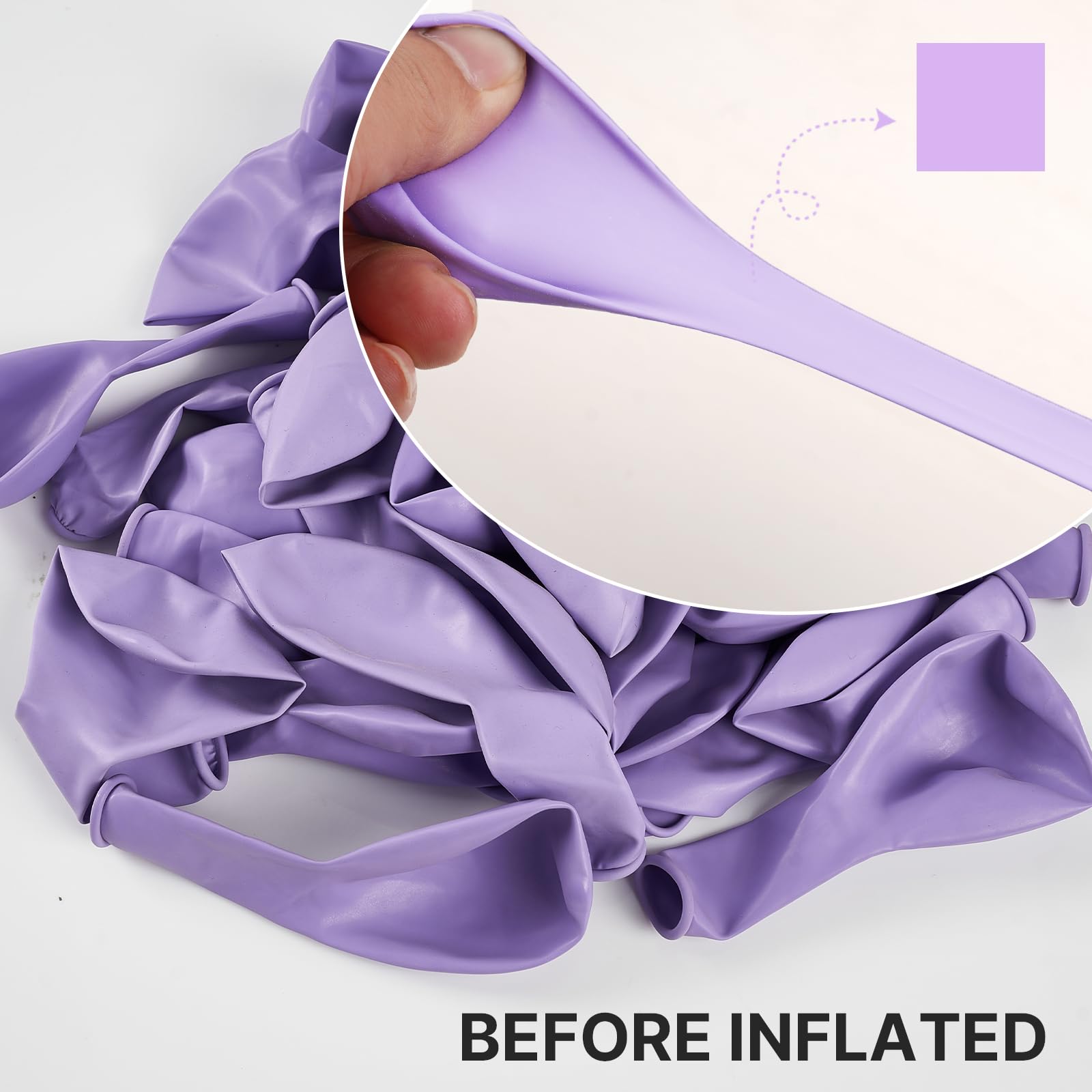 PartyWoo lavender balloons 18-inch bundle ideal for eye-catching bouquets.