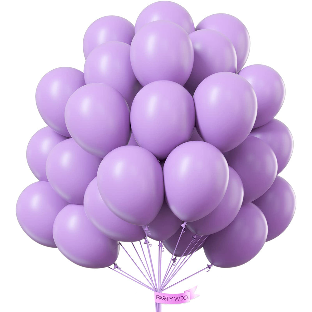 PartyWoo lavender balloons 50pcs 12in for vibrant, photo-ready decor