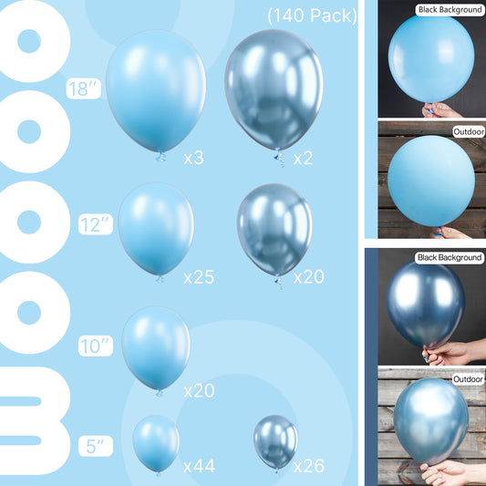 PartyWoo light-blue 12-inch balloons ideal for arches and displays