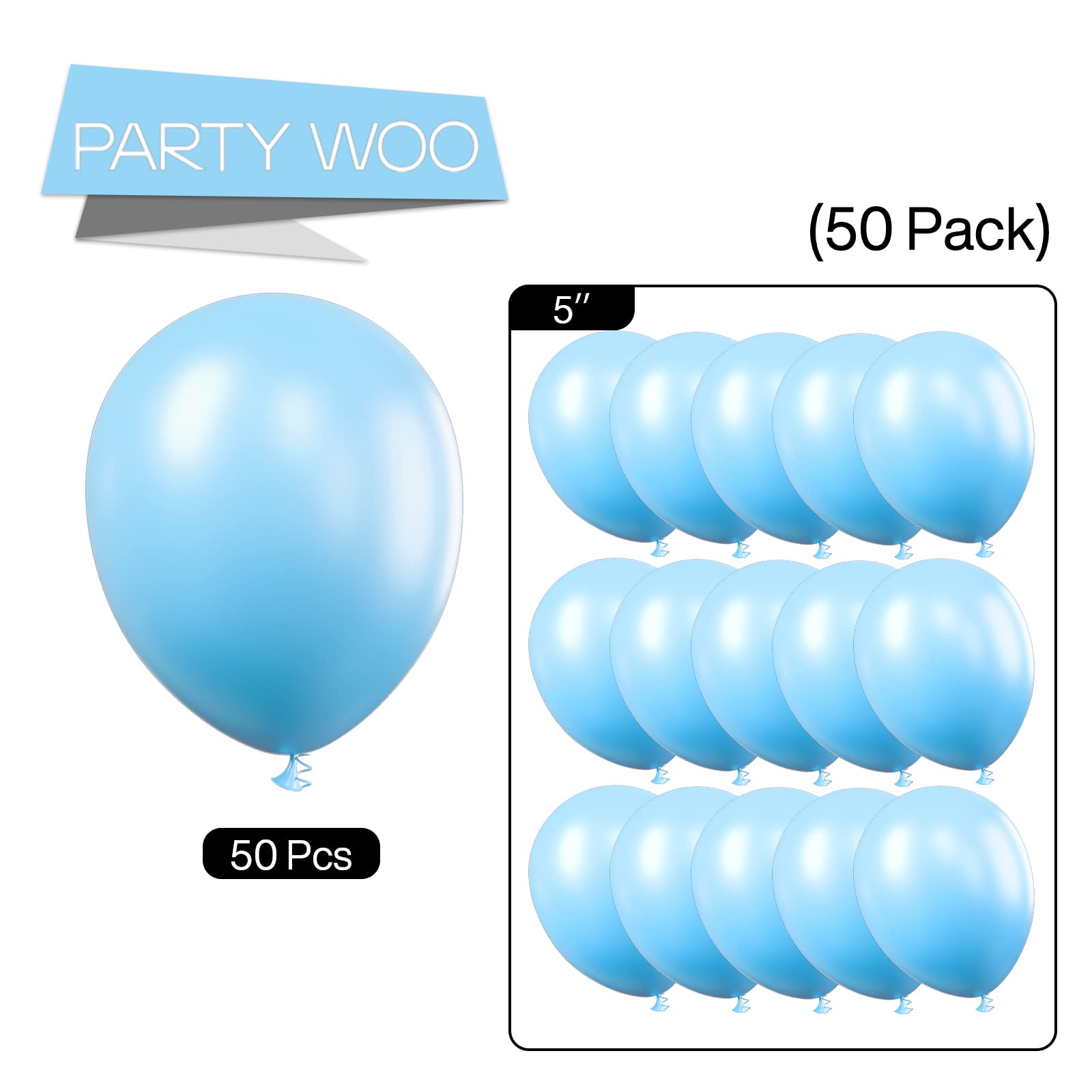 PartyWoo light blue balloons suited for wedding decor and photo backdrops.