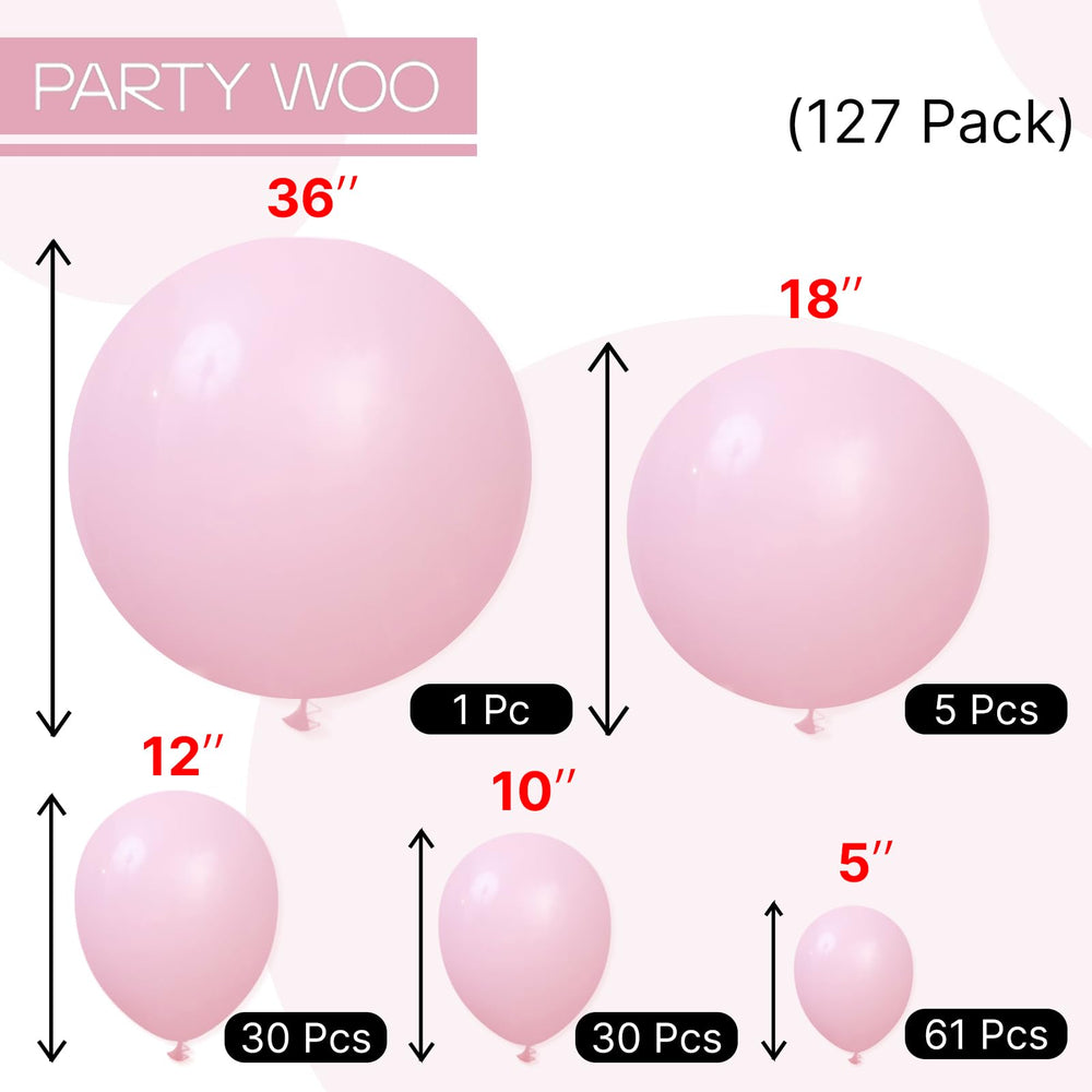 PartyWoo light pink 5-inch balloons compact decor accents.