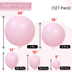 PartyWoo light pink 5-inch balloons compact decor accents.