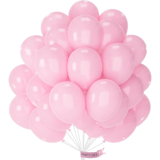 PartyWoo light pink balloons in a 100-piece pack for vibrant party decor.
