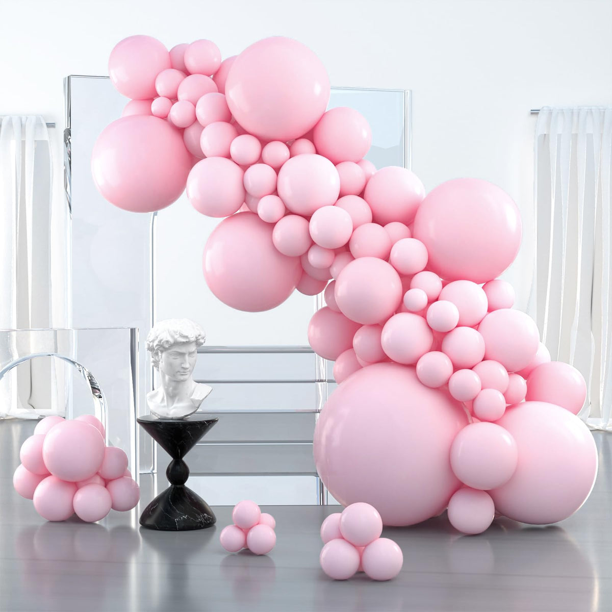 PartyWoo light pink 36-inch balloon for elegant baby shower decor.