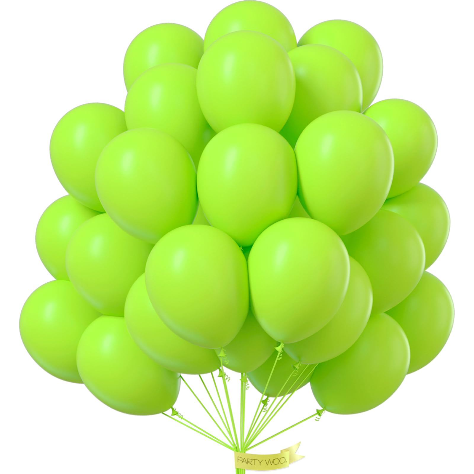 PartyWoo lime green balloon pack, 50 pieces, 12 inch for vivid party decor.