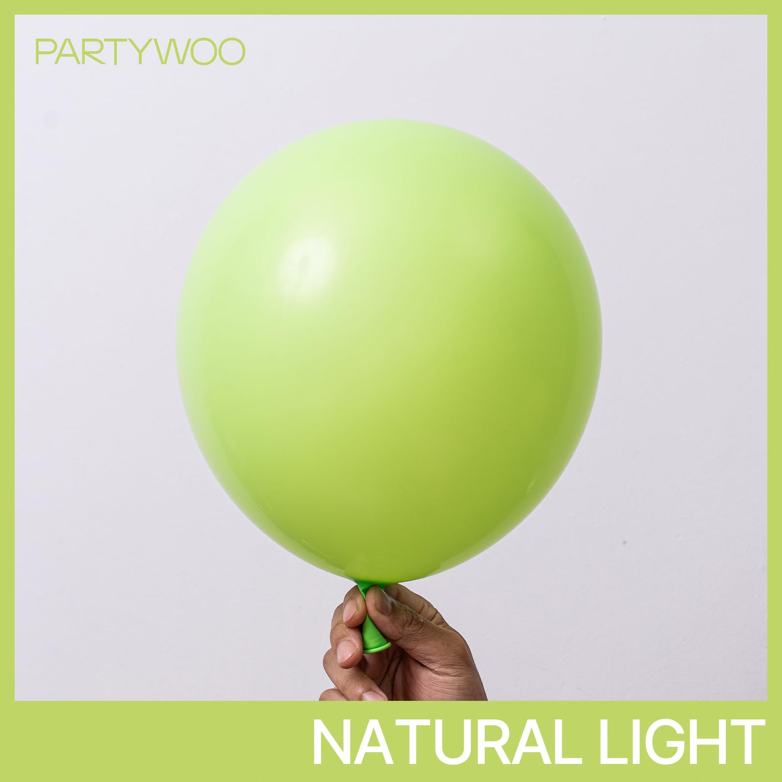 PartyWoo lime green balloons 10-inch, versatile for mixed-size displays