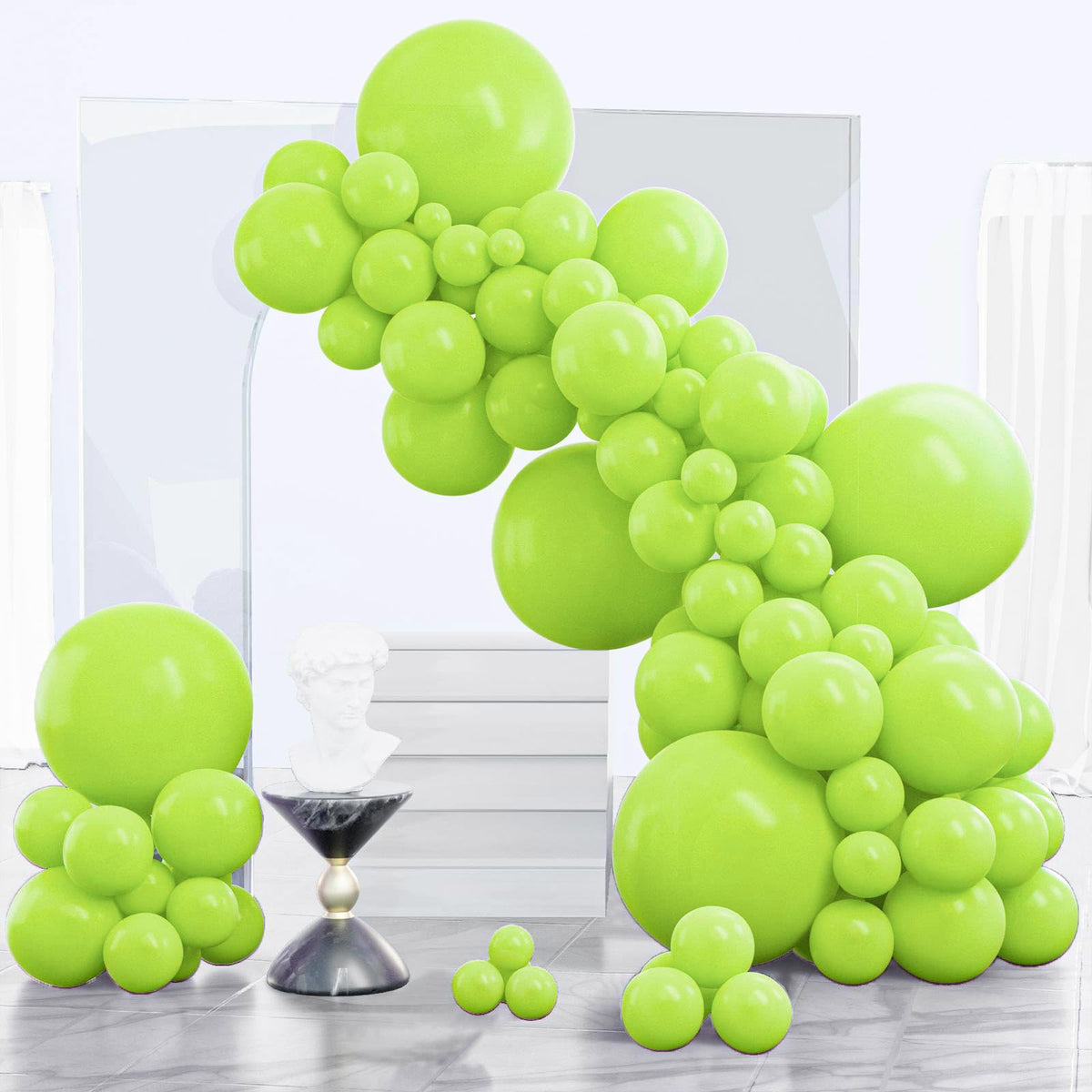 PartyWoo lime green 18-inch balloons ready for bold entryway decor