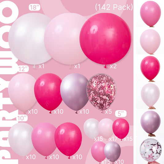 PartyWoo magenta 18in balloons add vibrant focal points