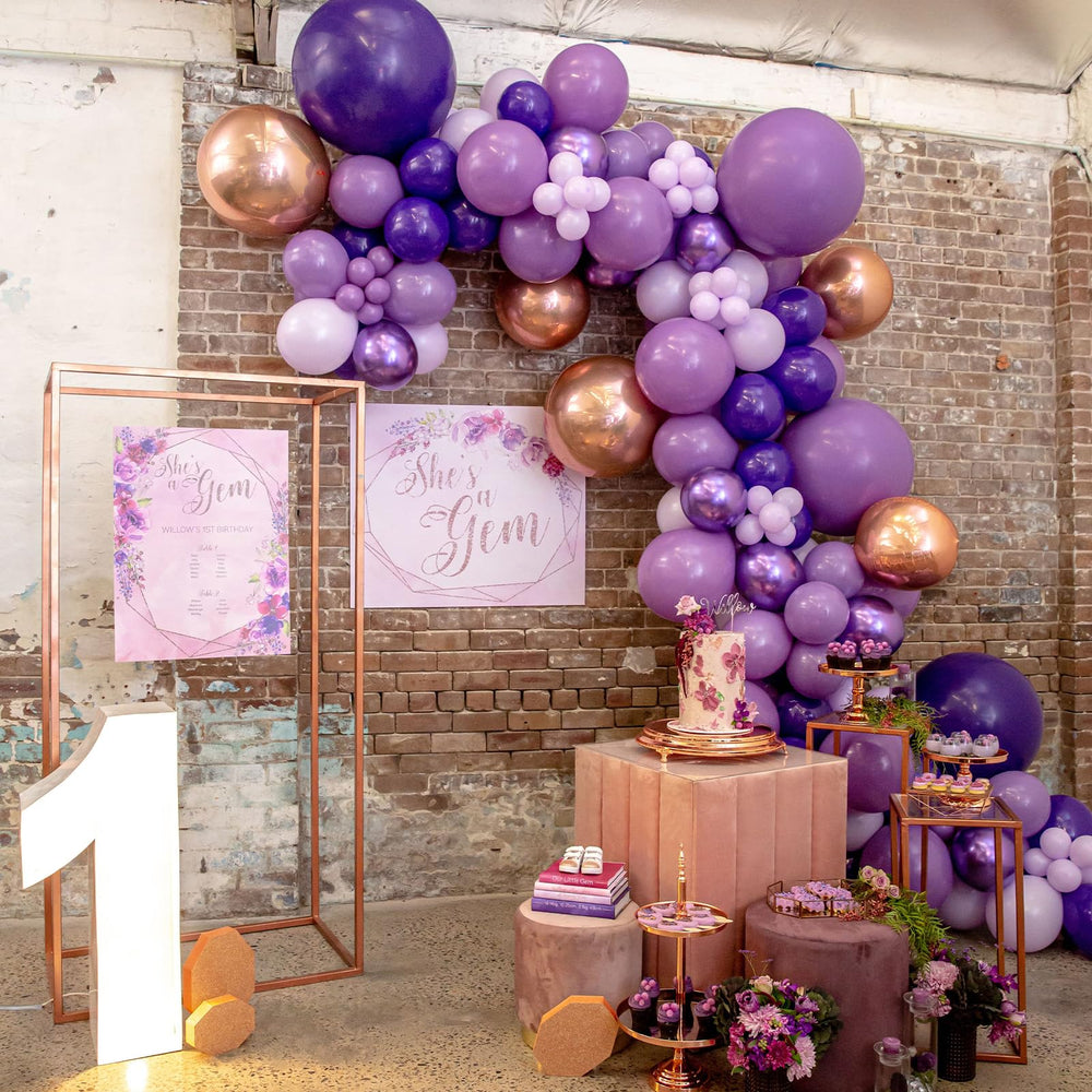 Mardi Gras themed event with PartyWoo royal purple balloons