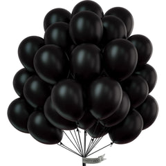PartyWoo matte black balloons pack 50 for bold party accents