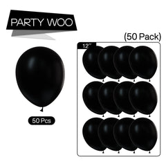 PartyWoo graduation centerpiece using matte black balloons for stylish decor