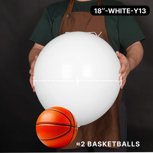 PartyWoo matte white balloon close-up highlighting durable latex for long-lasting displays.