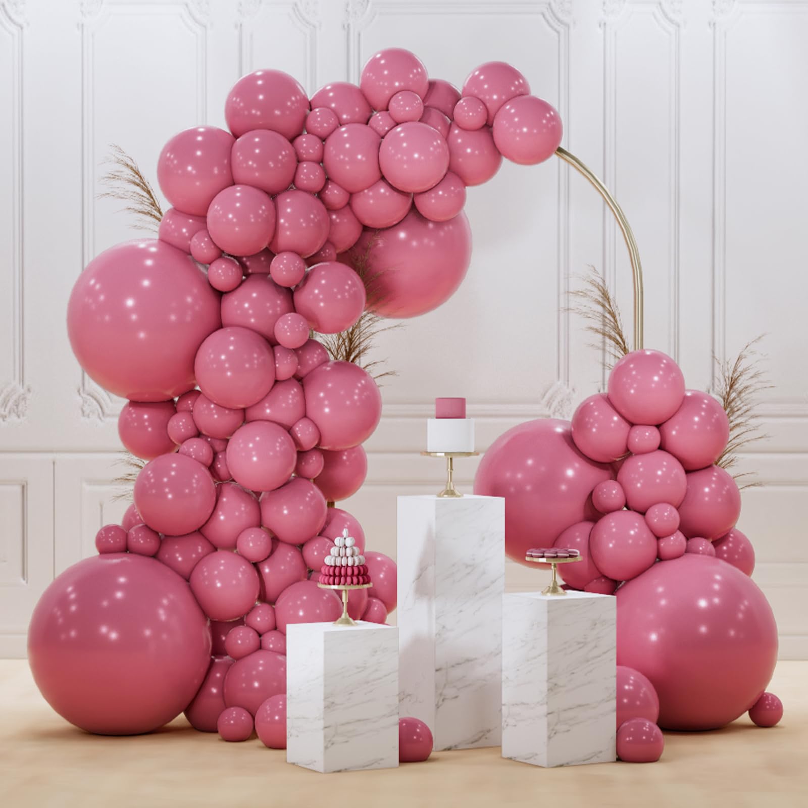 PartyWoo mauve 18in balloons for bold arch decorations