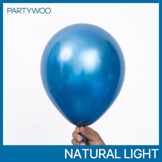 PartyWoo metallic blue 12-inch balloons, great for garlands and centerpieces.
