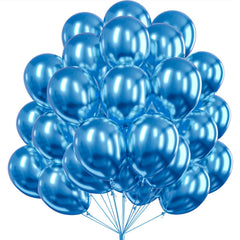 PartyWoo metallic blue balloons 12in in a 50-piece set for festive decor.