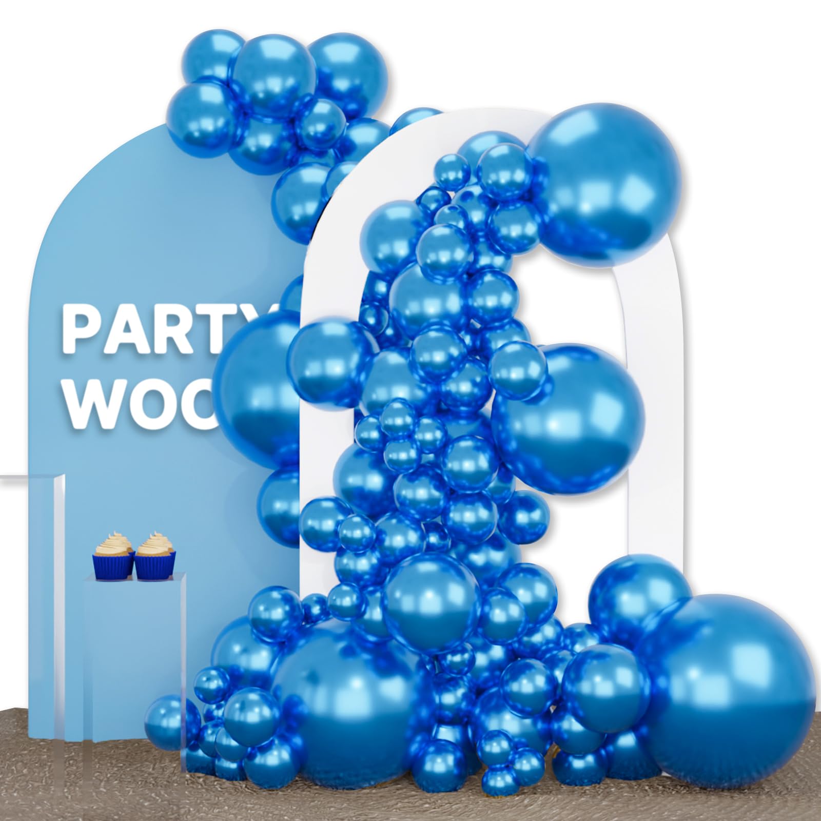 PartyWoo metallic blue 18-inch balloons, perfect for bold wedding arches.