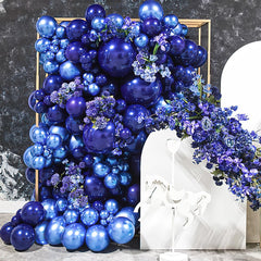 PartyWoo arch garland setup with chrome blue finish creates focal points.