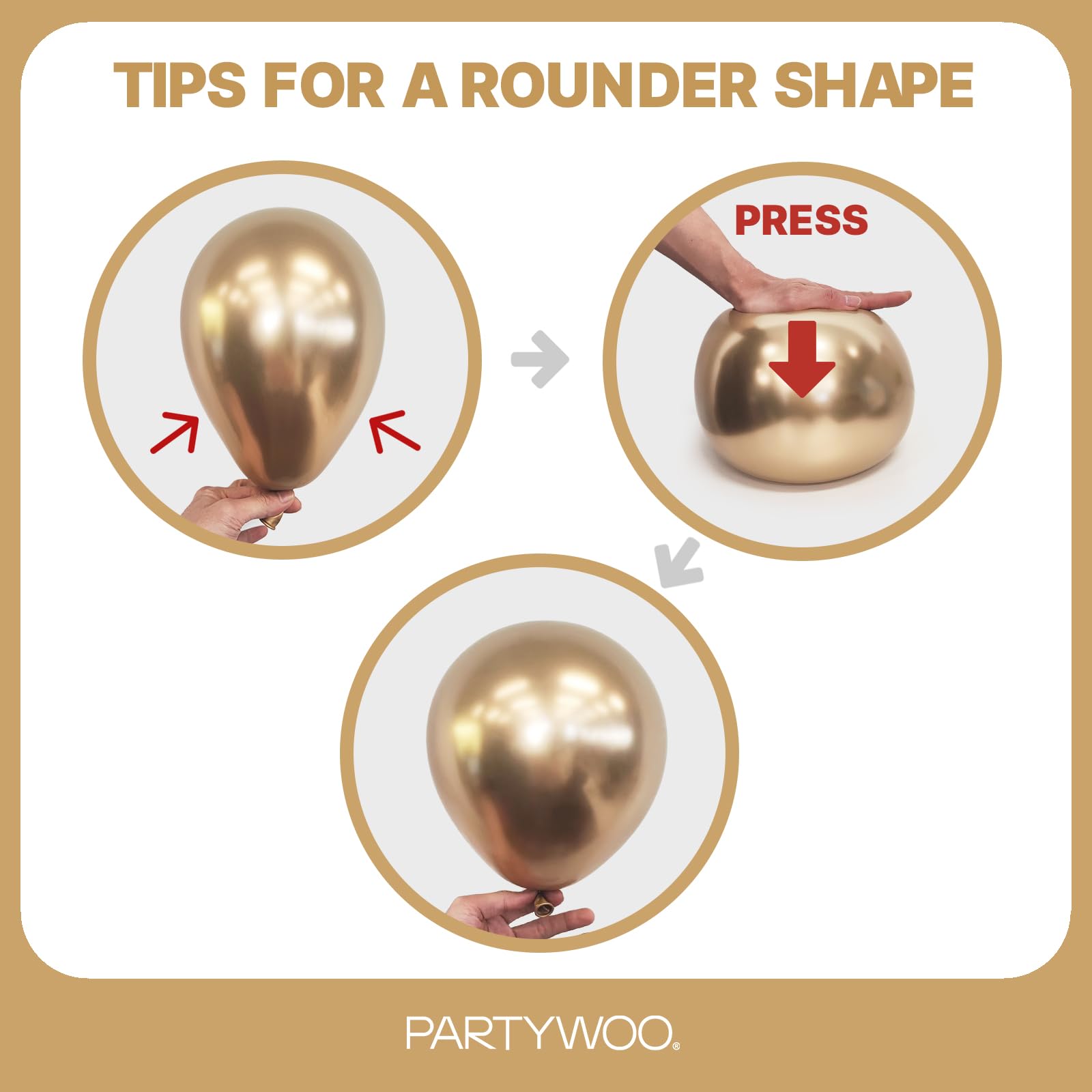 PartyWoo metallic gold balloons 10in versatile filler for elegant displays