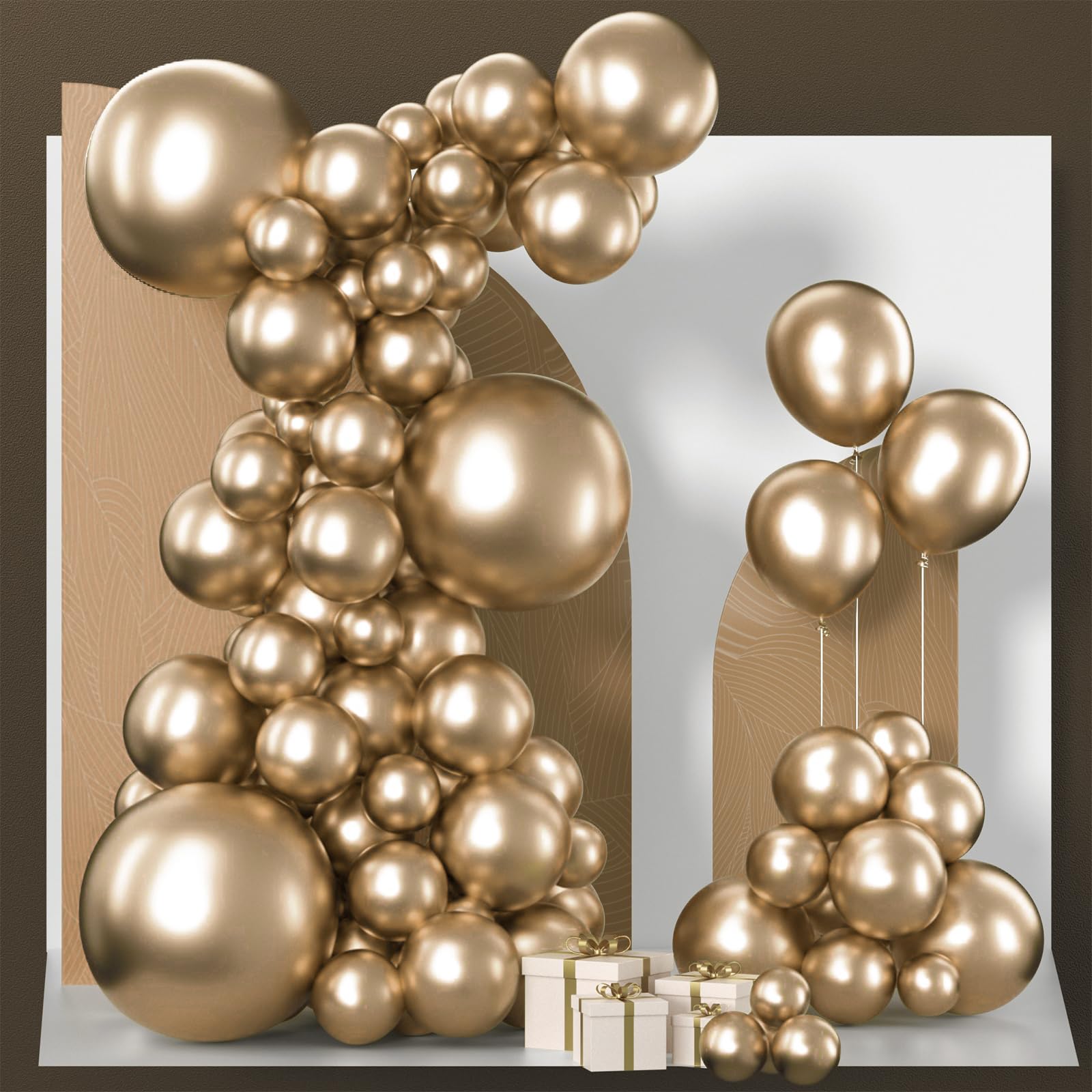 PartyWoo metallic gold balloons 18-inch for a shimmering arch backdrop