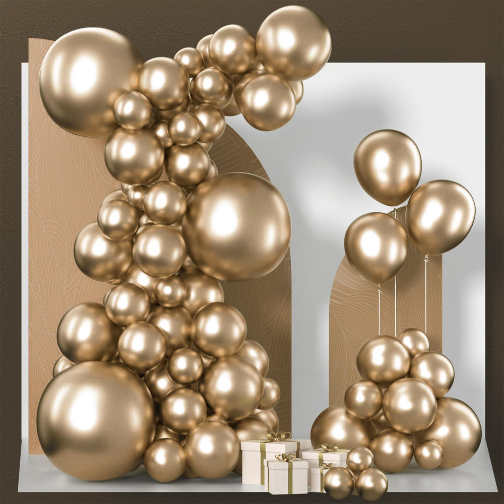PartyWoo metallic gold balloons 18-inch for a shimmering arch backdrop