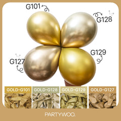 PartyWoo metallic gold balloons 5-inch perfect for confetti clusters