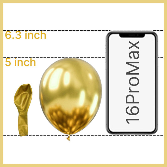 PartyWoo chrome gold balloons form elegant arches for celebrations.