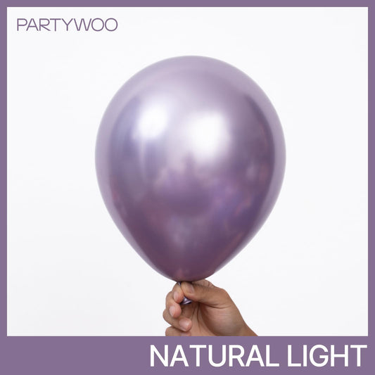 PartyWoo metallic purple balloons close-up glossy finish for premium arch and centerpiece visuals