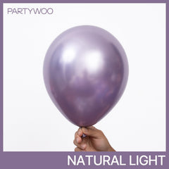 PartyWoo metallic purple balloons close-up glossy finish for premium arch and centerpiece visuals