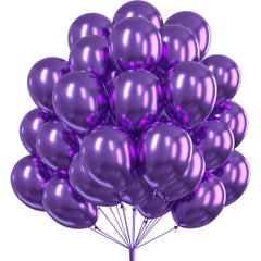 PartyWoo metallic purple balloons, 12 inch, 50pcs, ideal for arches and centerpieces.