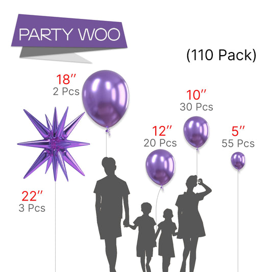 PartyWoo 18-inch purple star balloon adds shimmering drama to celebrations