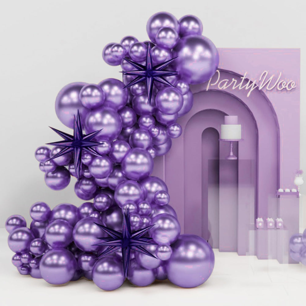 PartyWoo metallic purple 22-inch star foil balloon for dramatic party displays