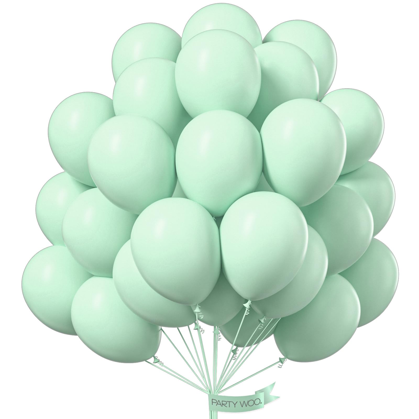 PartyWoo mint green balloons 50 pack for easy birthday decor