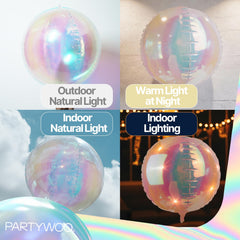 PartyWoo mirror-ball balloons reflection showing shimmering surface for upscale parties.