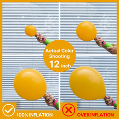 PartyWoo mustard yellow balloons 5in 55pcs perfect for filler accents and table decor.