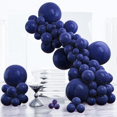 PartyWoo navy blue 18-inch balloons for bold arches and centerpieces.