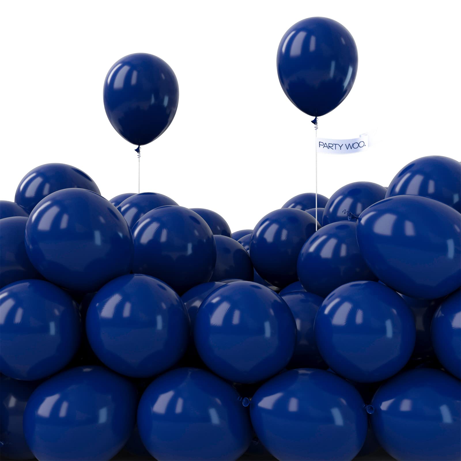PartyWoo navy blue 5-inch balloons for arch decor and displays.