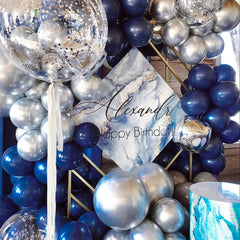 PartyWoo navy blue 5-inch balloons for tiny accent clusters and details.