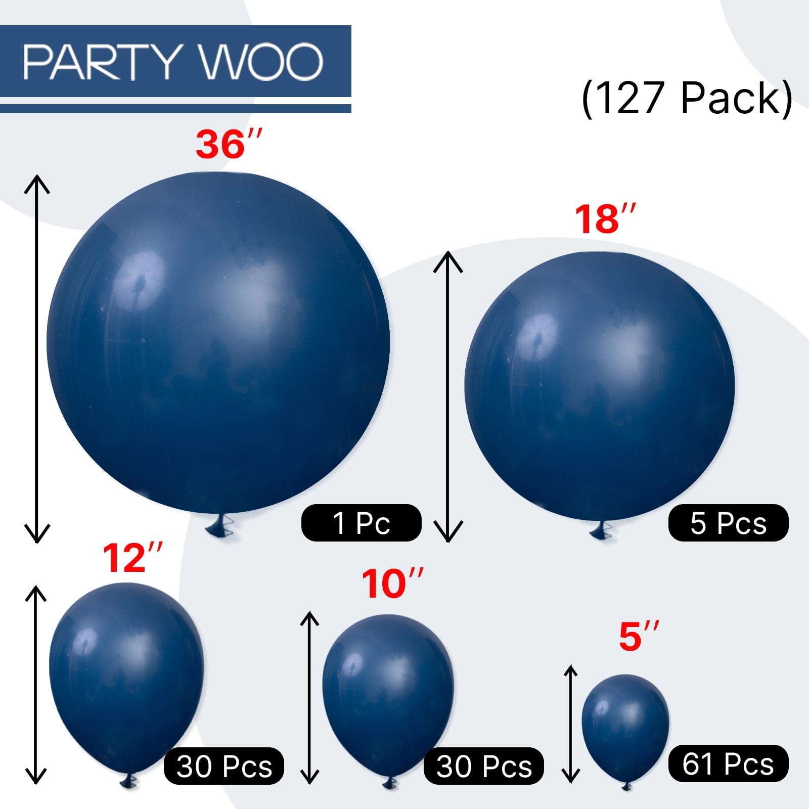PartyWoo navy blue balloon arch kit for scalable event decor.