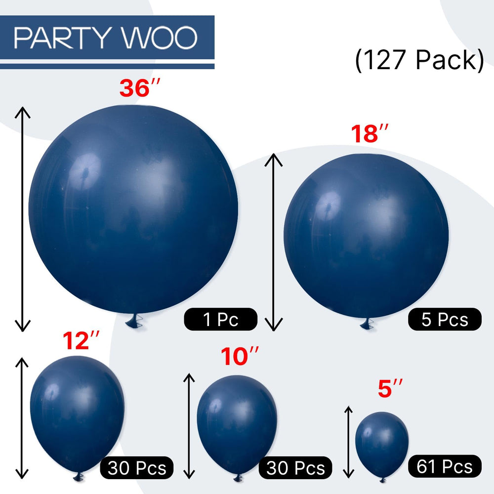PartyWoo navy blue balloon arch kit for scalable event decor.
