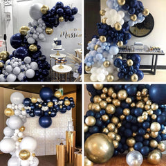 PartyWoo navy blue baby shower balloons complement blue theme