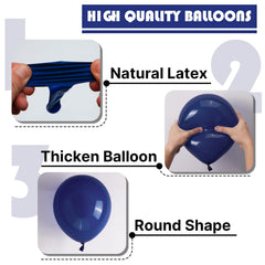 PartyWoo navy blue balloon display idea for a polished party look.