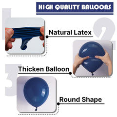 PartyWoo navy blue balloons for durable, fuller-looking centerpieces and decorations.