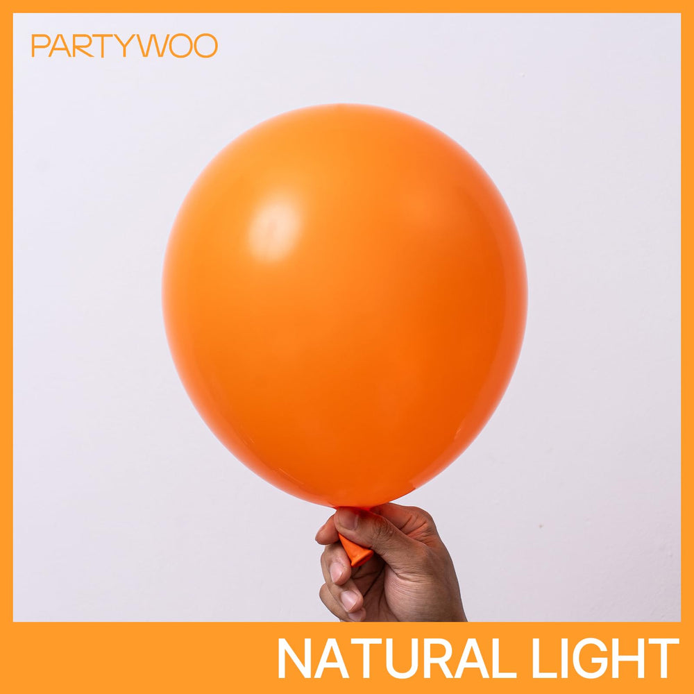 PartyWoo orange balloons 10-inch great for mixed sizes and balloon bouquets