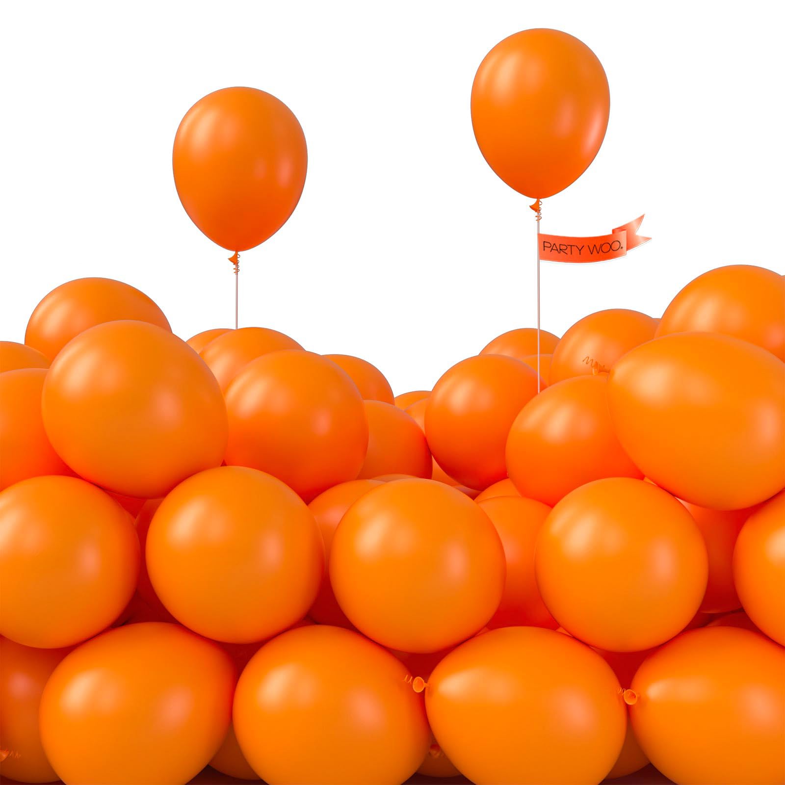 PartyWoo orange 5 inch balloons pack for quick, vibrant party decor ideas.