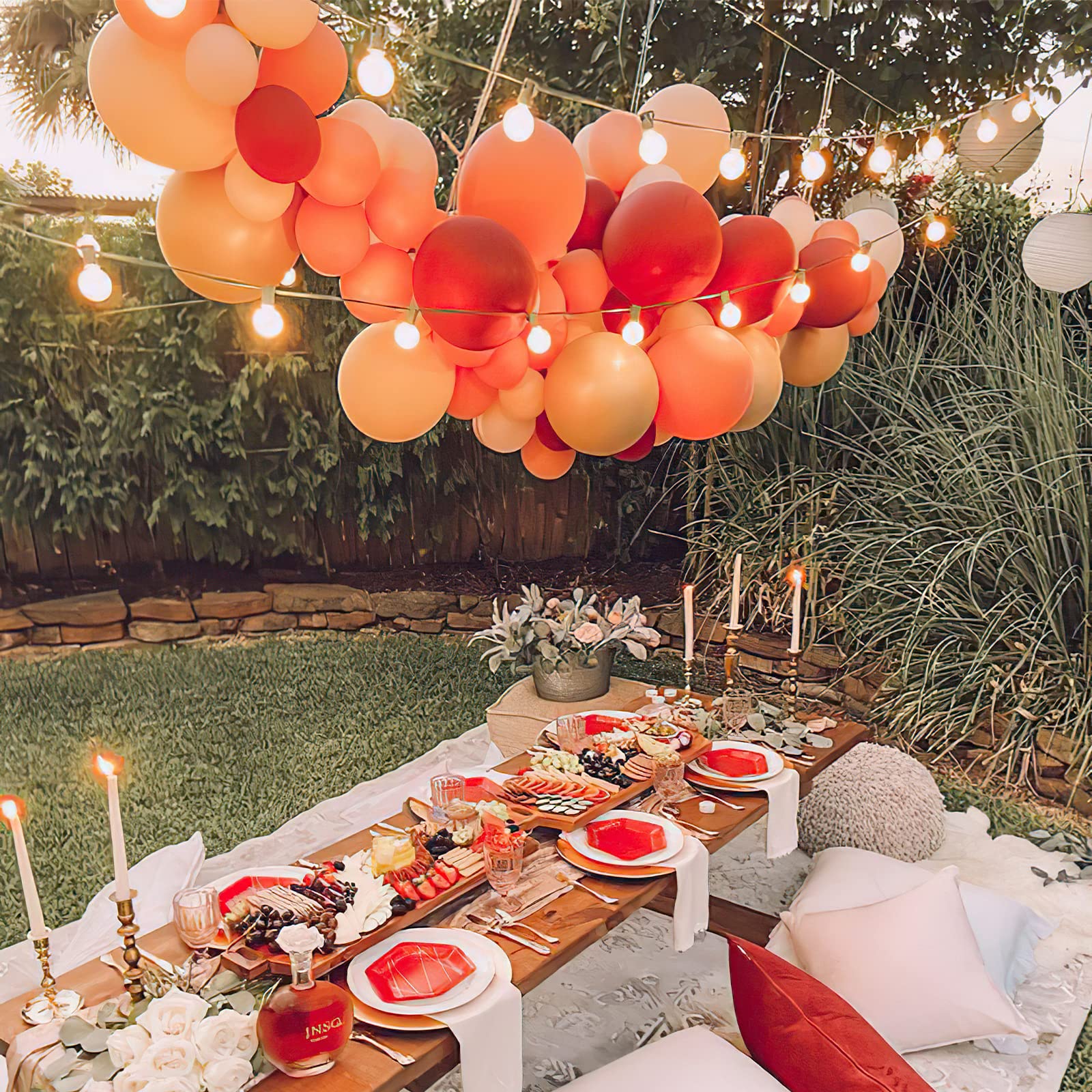 PartyWoo orange balloons fall theme decor adds seasonal energy.