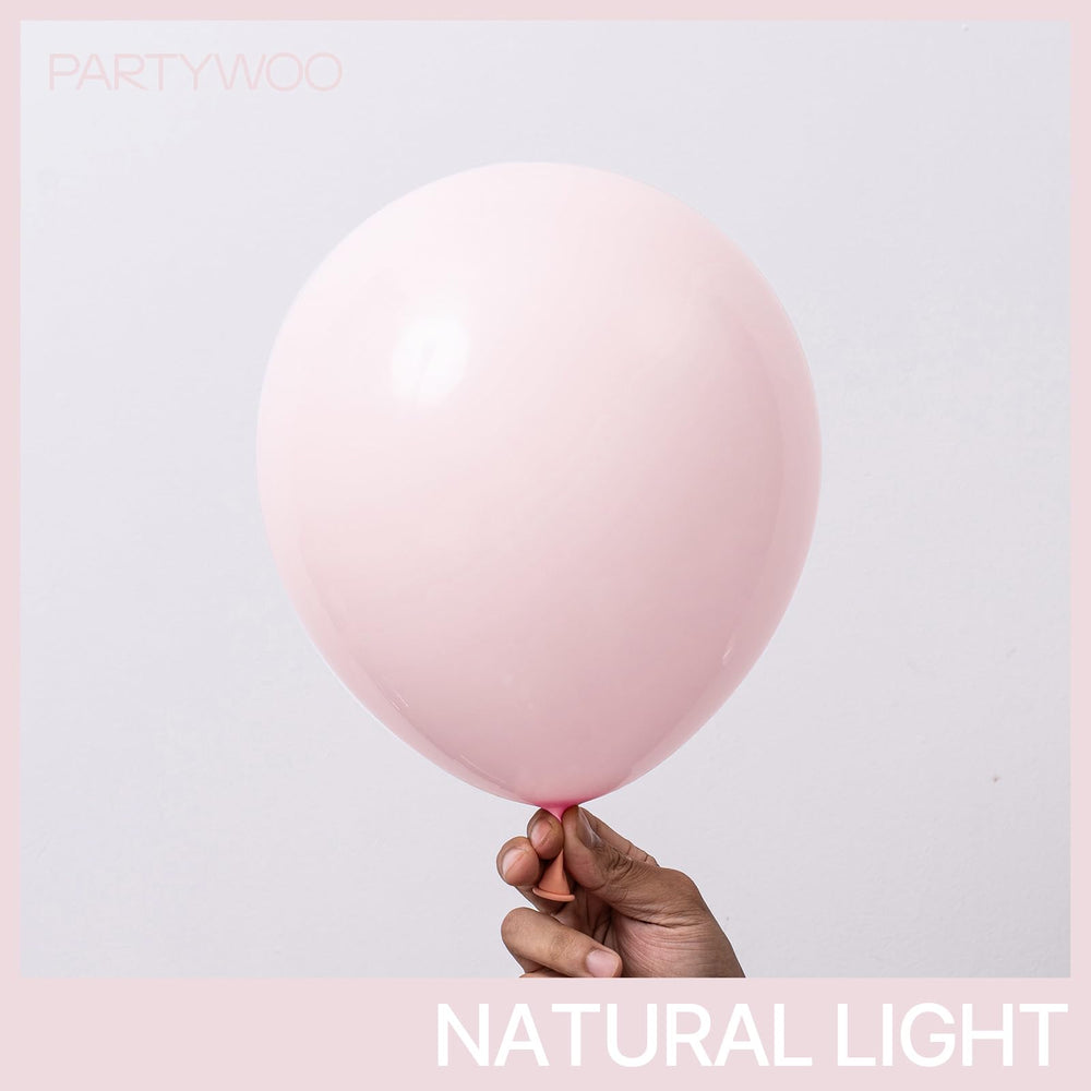 PartyWoo Pale Pink Balloons 18-inch in a garland for vibrant decor.