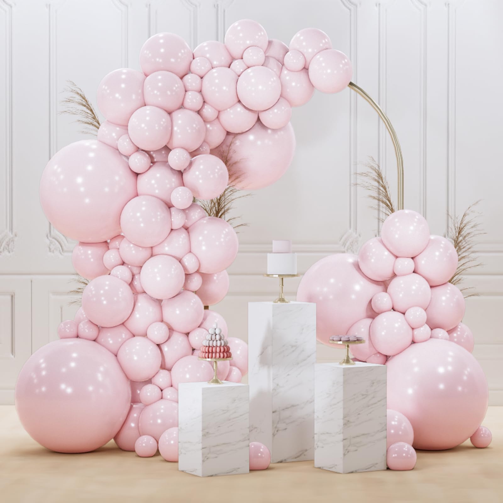 PartyWoo pale pink 18-inch balloons for a dramatic arch display