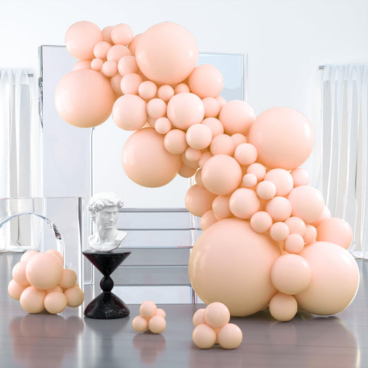 PartyWoo pastel orange arch kit with peach balloons for weddings and baby showers.