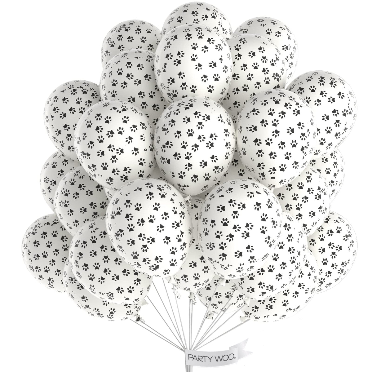 PartyWoo paw balloons 12-inch paw-print design for dog birthday decor